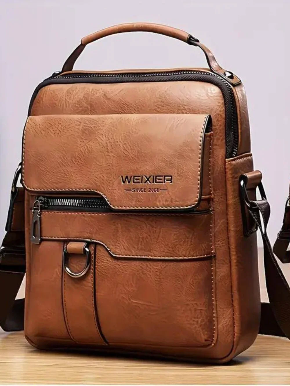 Genuine Leather Backpack Vintage Large Capacity Crossbody Multiple Pockets